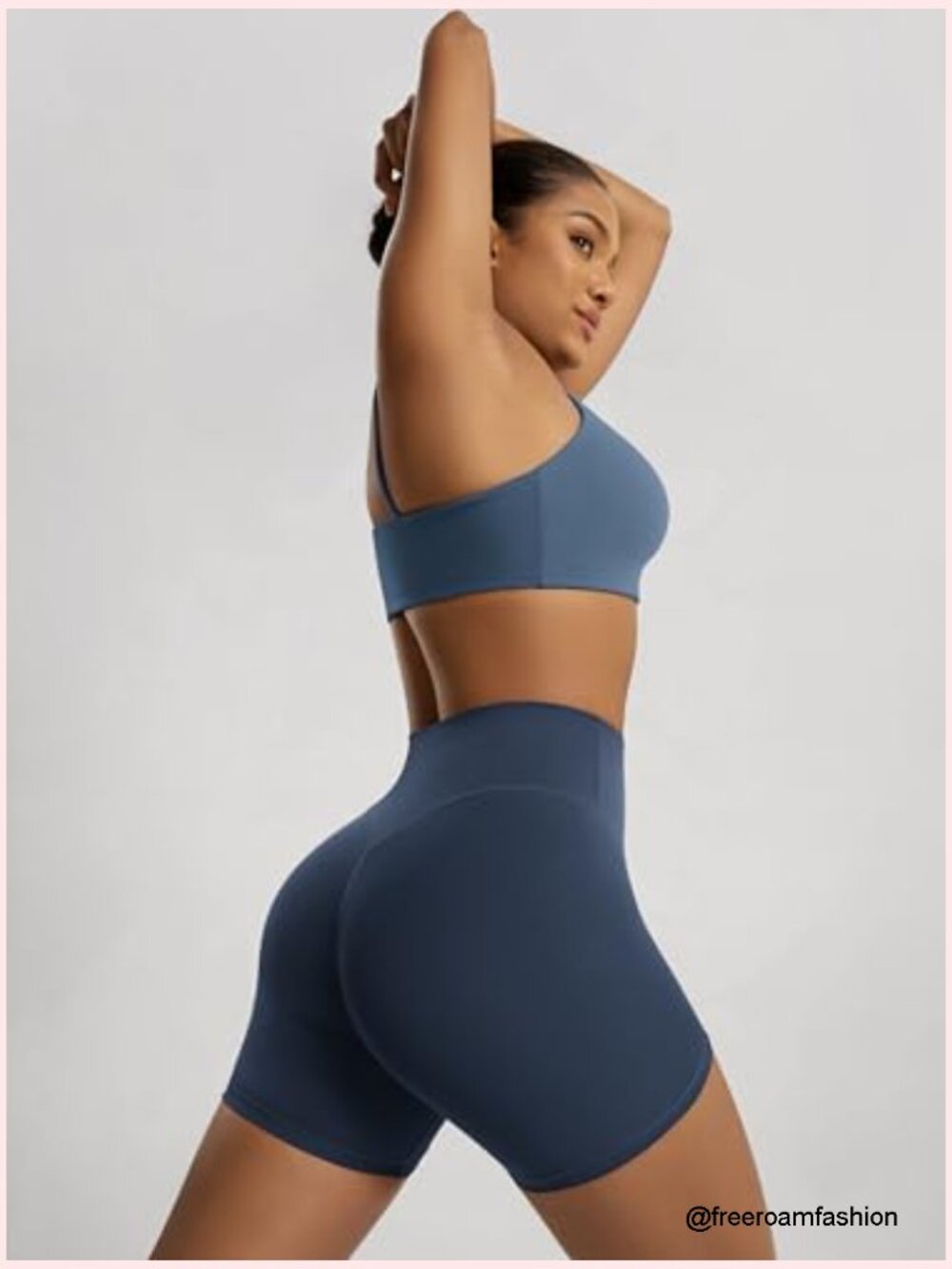 Hidden Scrunch Butt Lifting Shorts 5in Inseam High Waist Yoga Biker Shorts - Picture 4 of 6